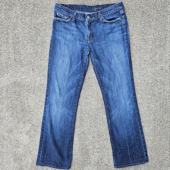 7 For All Mankind Bootcut Jeans Low Rise Stretch Denim Pants Womens Size 33 - Picture 1 of 15